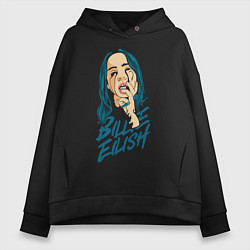 Толстовка оверсайз женская Billie Eilish: Dark Style, цвет: черный