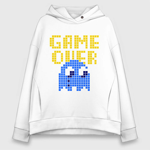 Женское худи оверсайз Pac-Man: Game over / Белый – фото 1