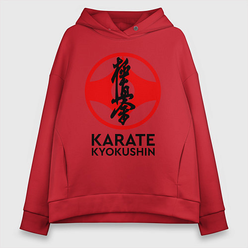 Женское худи оверсайз Karate Kyokushin / Красный – фото 1