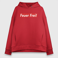 Толстовка оверсайз женская Feuer Frei!, цвет: красный