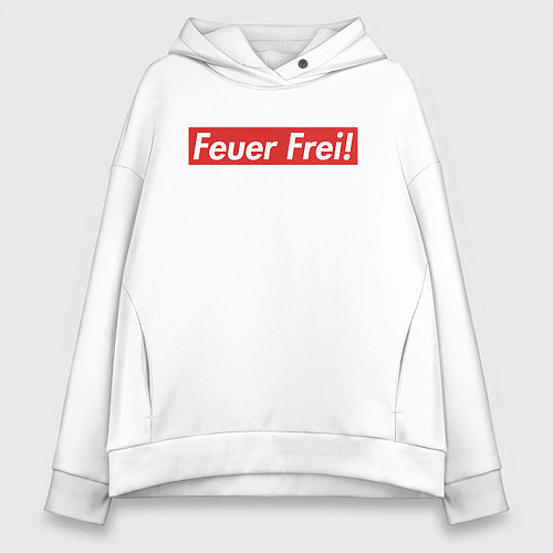 Женское худи оверсайз Feuer Frei! / Белый – фото 1