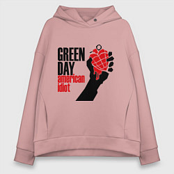 Толстовка оверсайз женская Green Day: American idiot, цвет: пыльно-розовый