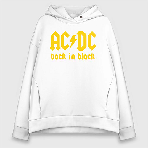 Женское худи оверсайз ACDC BACK IN BLACK / Белый – фото 1