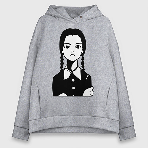 Женское худи оверсайз Wednesday Addams / Меланж – фото 1
