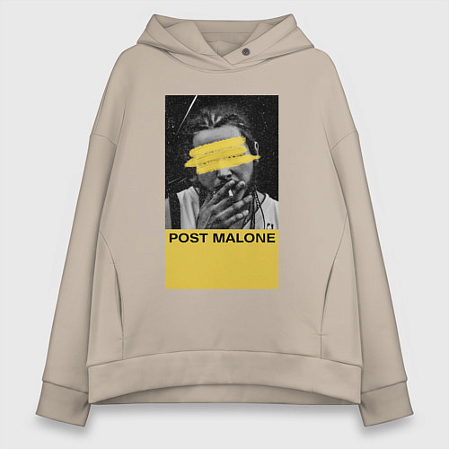 Женское худи оверсайз Post Malone / Миндальный – фото 1