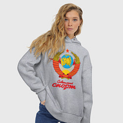 Толстовка оверсайз женская Советский спорт СССР, цвет: меланж — фото 2