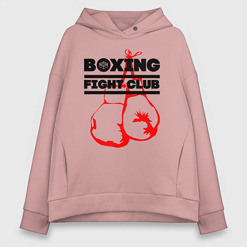 Женское худи оверсайз Boxing Fight club in Russia / Пыльно-розовый – фото 1