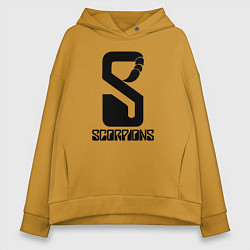 Толстовка оверсайз женская Scorpions logo, цвет: горчичный