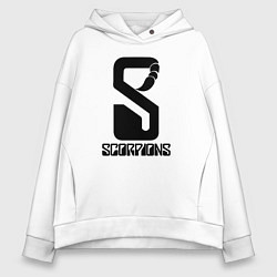 Толстовка оверсайз женская Scorpions logo, цвет: белый