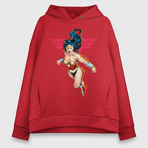 Женское худи оверсайз Wonder Woman / Красный – фото 1