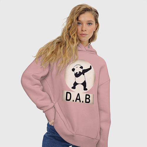 Женское худи оверсайз DAB Panda / Пыльно-розовый – фото 3