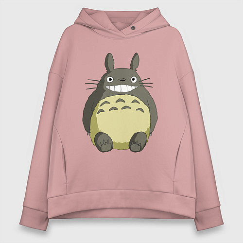 Женское худи оверсайз Тоторо / Пыльно-розовый – фото 1