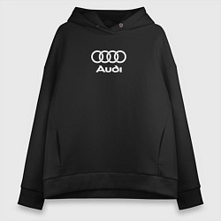 Толстовка оверсайз женская Audi Ауди, цвет: черный