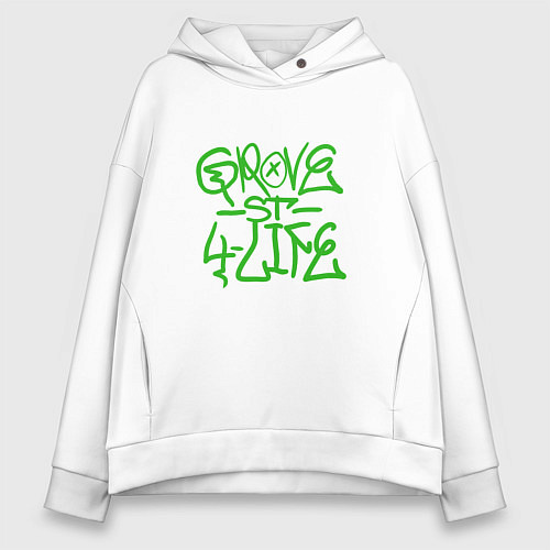 Женское худи оверсайз Grove Street / Белый – фото 1
