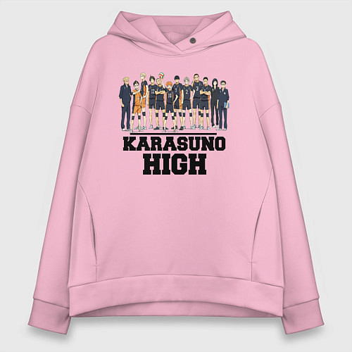 Женское худи оверсайз Karasuno HIGH / Светло-розовый – фото 1