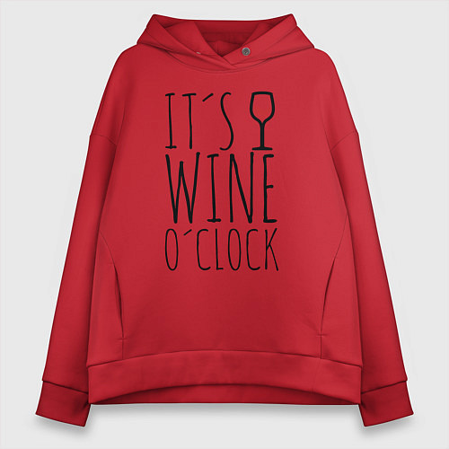 Женское худи оверсайз Wine O'clock / Красный – фото 1