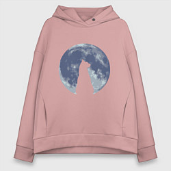 Толстовка оверсайз женская Night Cat, цвет: пыльно-розовый