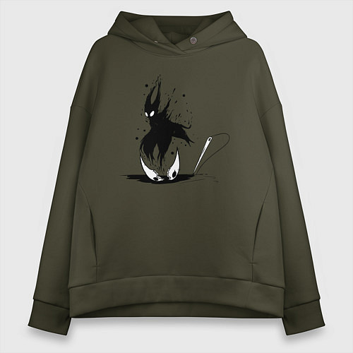 Женское худи оверсайз Hollow Knight / Хаки – фото 1