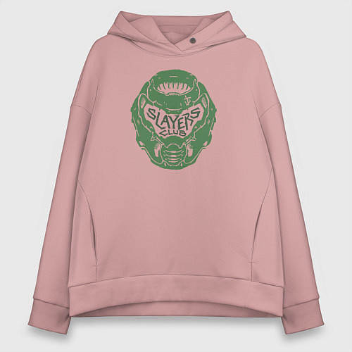 Женское худи оверсайз Slayers Club / Пыльно-розовый – фото 1