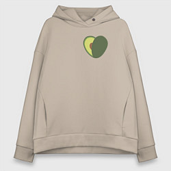 Толстовка оверсайз женская Avocado Heart, цвет: миндальный