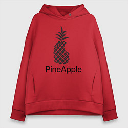 Толстовка оверсайз женская PineApple, цвет: красный