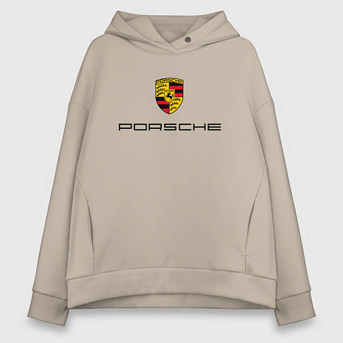 Женское худи оверсайз PORSCHE / Миндальный – фото 1