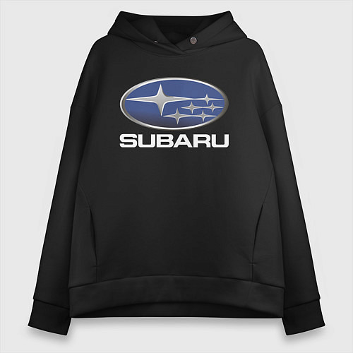 Женское худи оверсайз SUBARU / Черный – фото 1