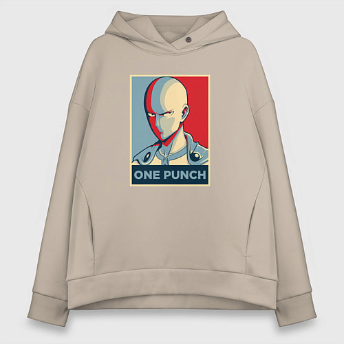 Женское худи оверсайз ONE-PUNCH MAN / Миндальный – фото 1
