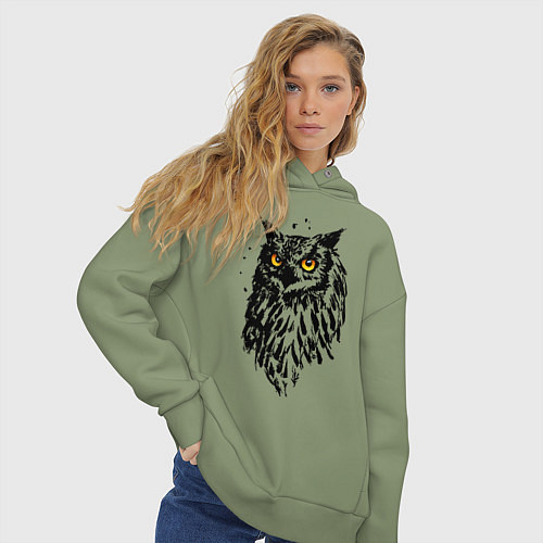 Женское худи оверсайз Сова / Авокадо – фото 3