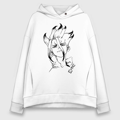 Женское худи оверсайз Доктор Стоун / Белый – фото 1
