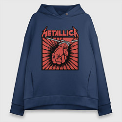 Толстовка оверсайз женская Metallica, цвет: тёмно-синий