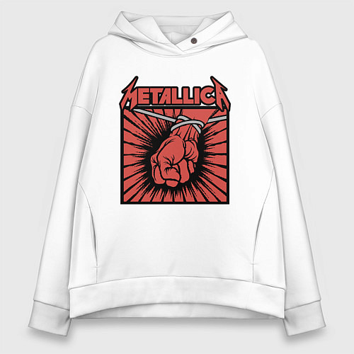 Женское худи оверсайз Metallica / Белый – фото 1