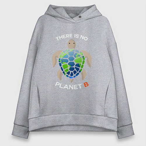 Женское худи оверсайз There's no planet B / Меланж – фото 1