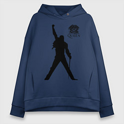Толстовка оверсайз женская Queen двусторонняя, цвет: тёмно-синий