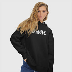 Толстовка оверсайз женская RSAC logo, цвет: черный — фото 2