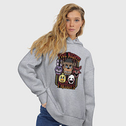 Толстовка оверсайз женская FIVE NIGHTS AT FREDDYS, цвет: меланж — фото 2