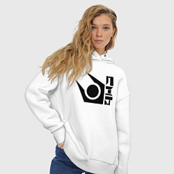 Толстовка оверсайз женская Half life combine logo, цвет: белый — фото 2