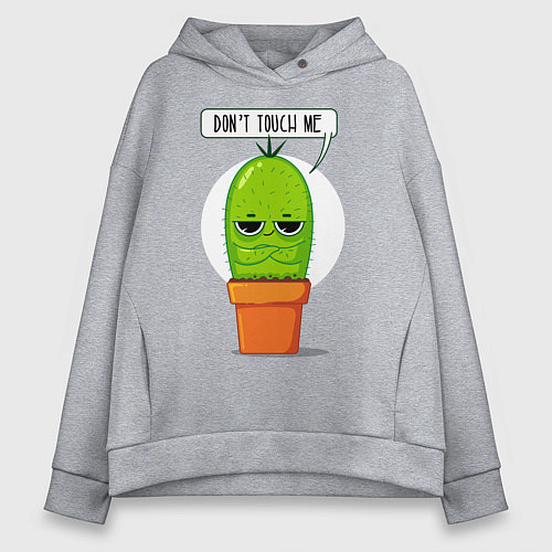 Женское худи оверсайз Dont Touch Me / Меланж – фото 1