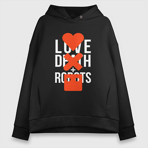 Женское худи оверсайз LOVE DEATH ROBOTS LDR / Черный – фото 1