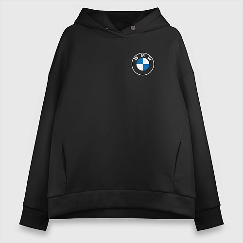 Женское худи оверсайз BMW LOGO 2020 / Черный – фото 1