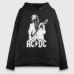 Толстовка оверсайз женская ACDC, цвет: черный