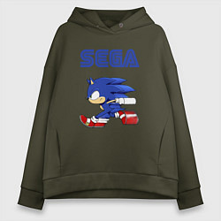 Толстовка оверсайз женская SEGA, цвет: хаки