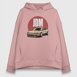 Толстовка оверсайз женская JDM, цвет: пыльно-розовый