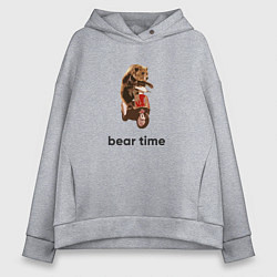 Толстовка оверсайз женская Bear time, цвет: меланж