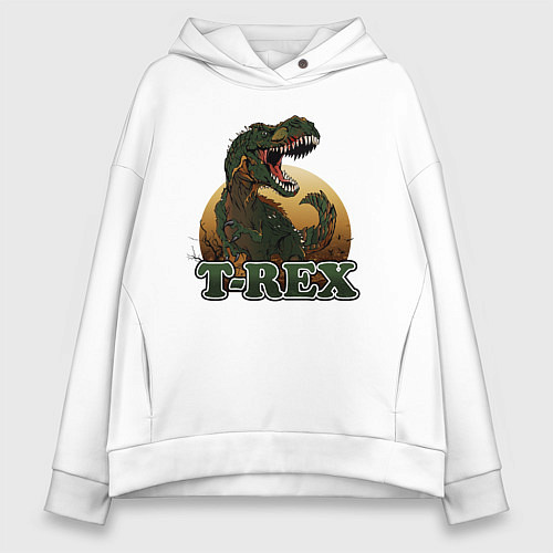 Женское худи оверсайз T-Rex / Белый – фото 1