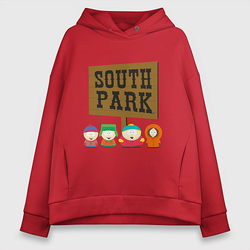 Женское худи оверсайз South Park / Красный – фото 1