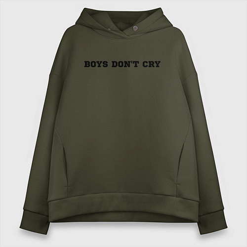 Женское худи оверсайз BOYS DON'T CRY / Хаки – фото 1