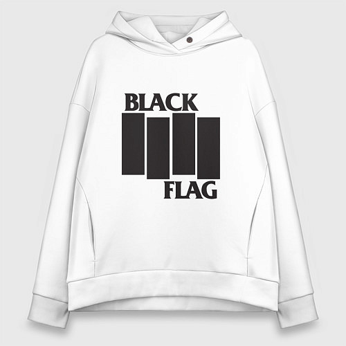 Женское худи оверсайз Black Flag / Белый – фото 1