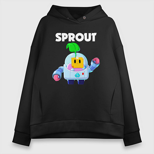 Женское худи оверсайз BRAWL STARS SPROUT / Черный – фото 1