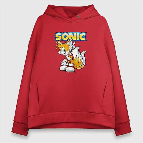 Женское худи оверсайз Sonic / Красный – фото 1